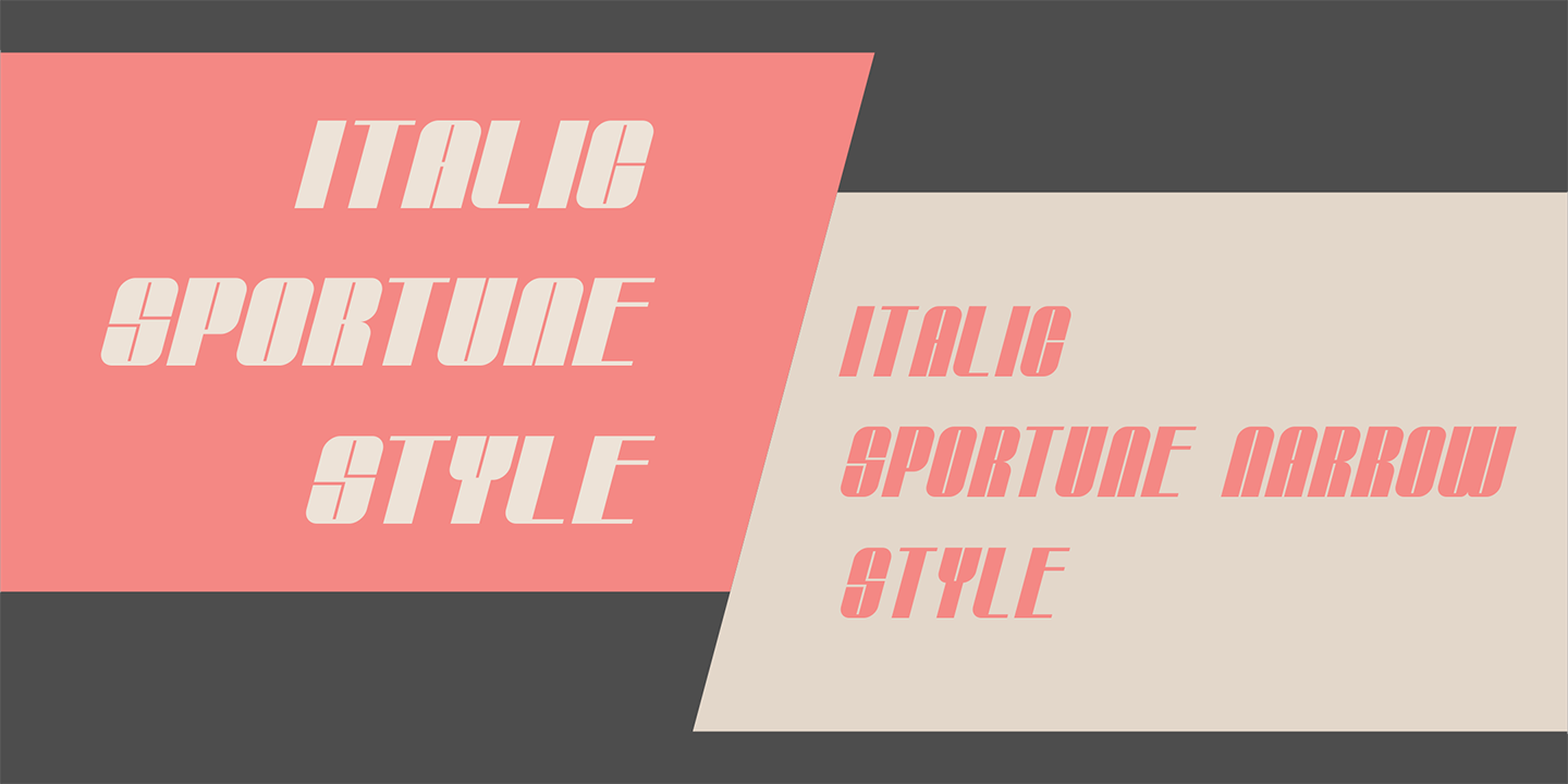 Beispiel einer Sportune Italic-Schriftart